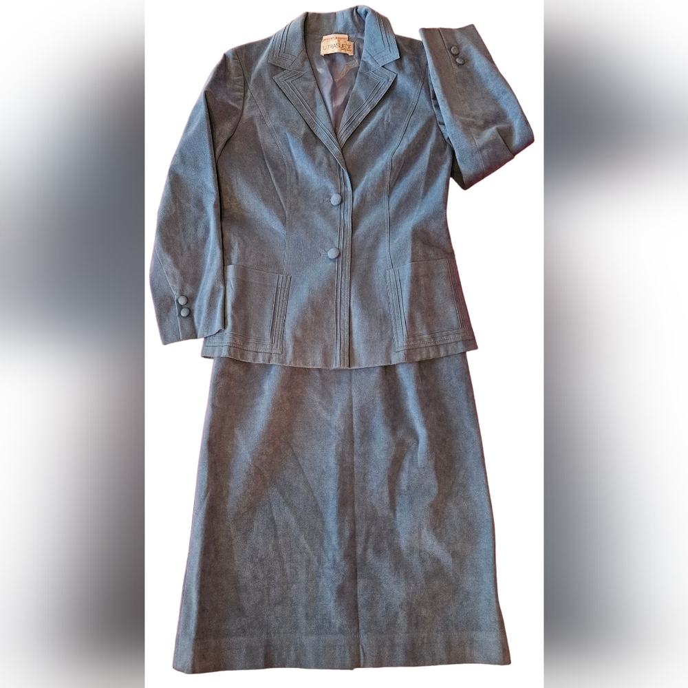 Vintage 70s Ultra Suede Skirt Suit - Picture 2 of 13